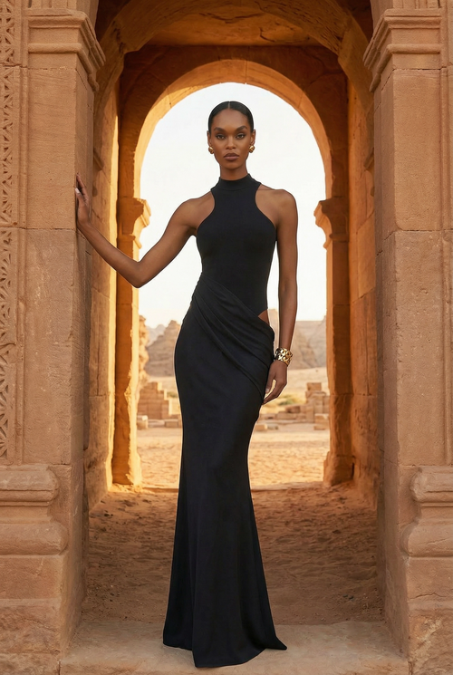Canyon Cut-Out Halter Maxi