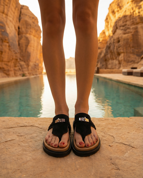 Hegra Suede Thong Sandal