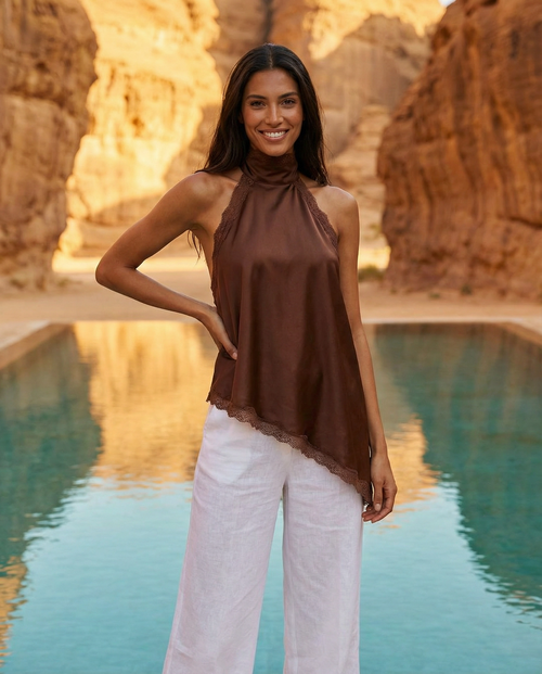 Canyon Satin Lace Halter